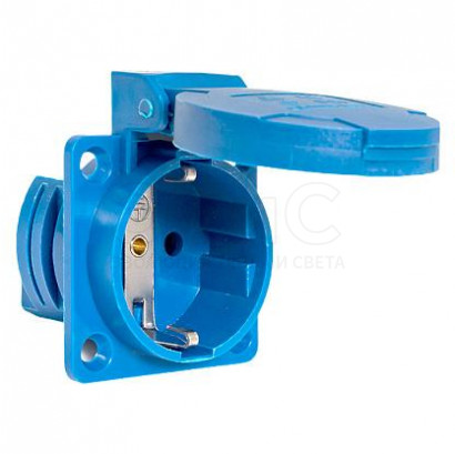 Розетка кабельная 16А 220В IP44 2P+PЕ панельная скрытая с крышкой 112